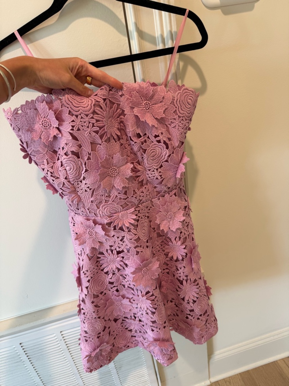 Milly Pink Floral Lace Mini Dress Size 4